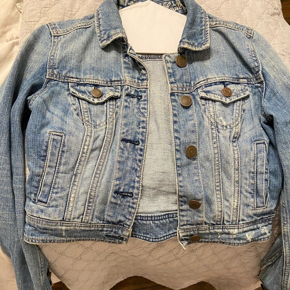 American Eagle XS Denim cropped jacket